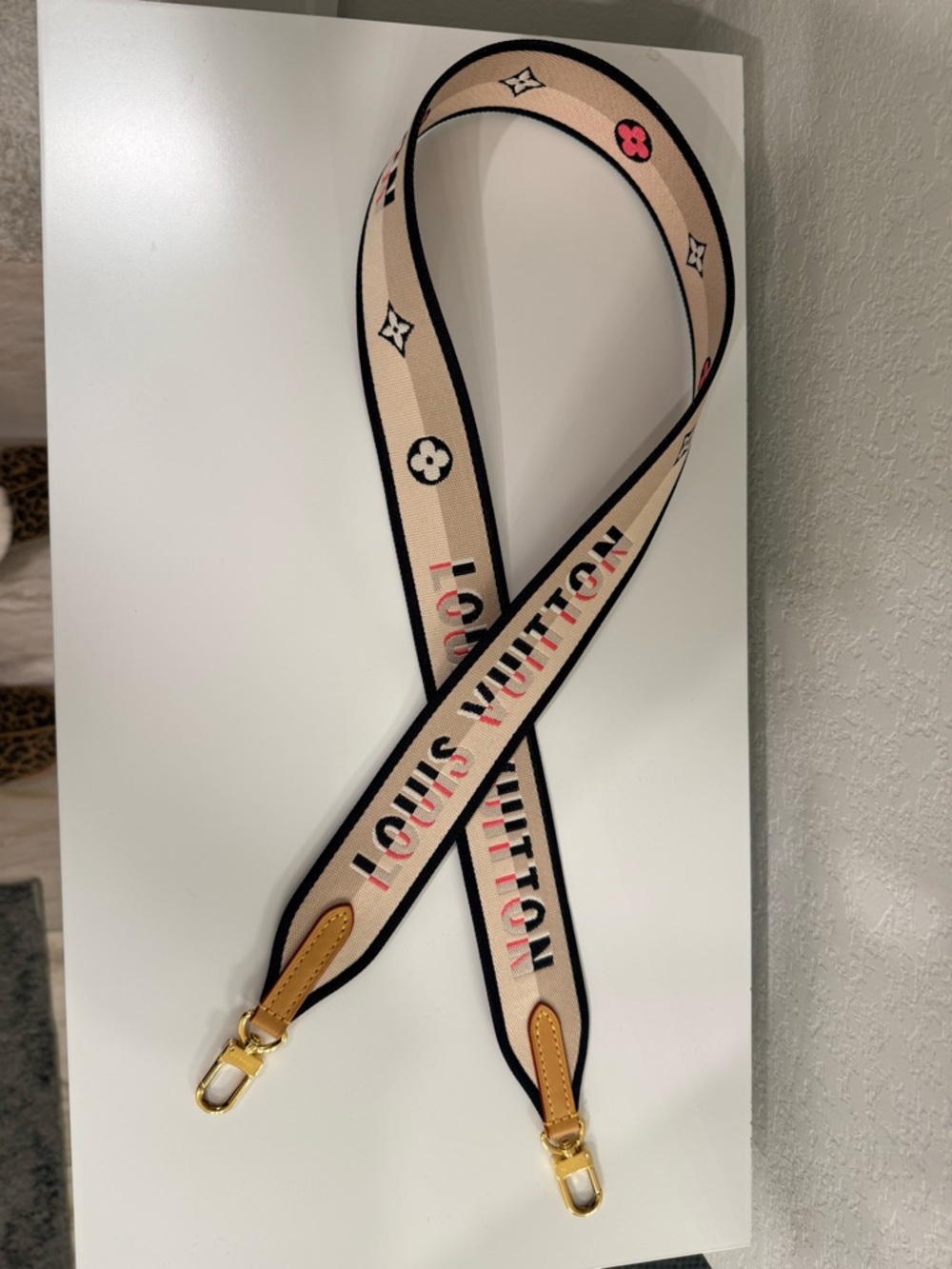 Authentic Louis Vuitton Beige & Pink Strap